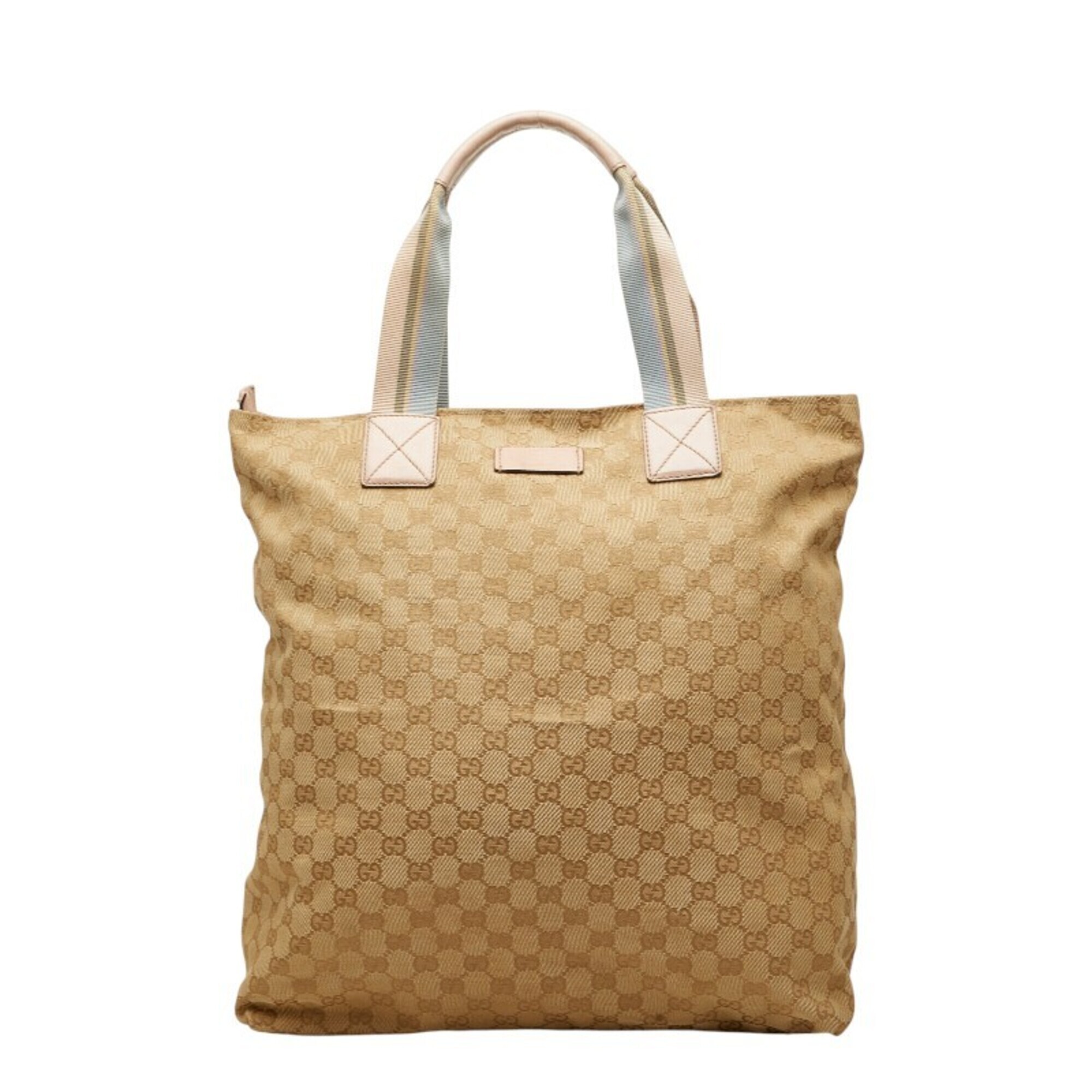 Gucci Gg Canvas Tote Bag 131233 Beige Pink Leather Women's Gucci
